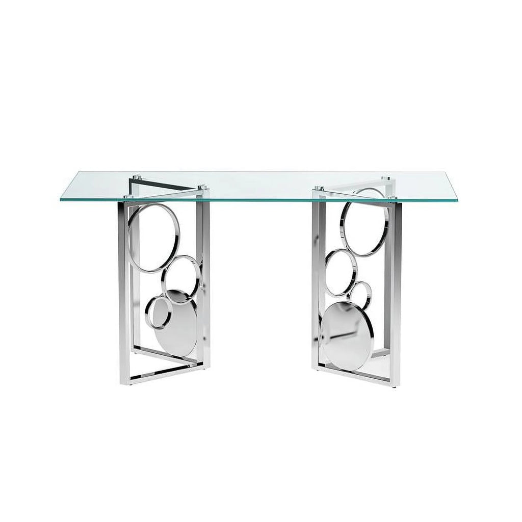Dining Set with Glass Top Table & 4 Blue Chairs J53874