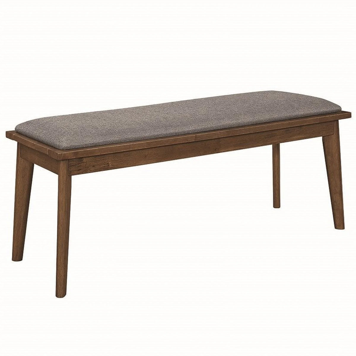 Grey and Natural Walnut Upholstered Dining Bench U392