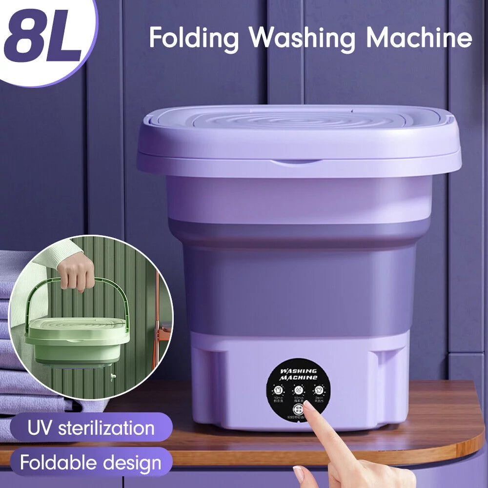 Portable Mini Folding Washing Machine 8L Green Z86425