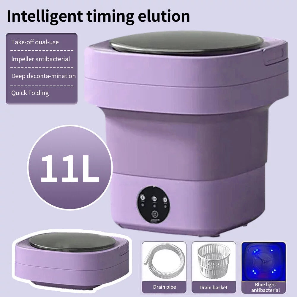 Portable Mini Folding Washing Machine 8L Green Z86425