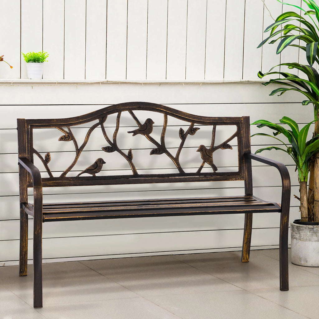 50” Outdoor Metal Patio Garden Bench L881