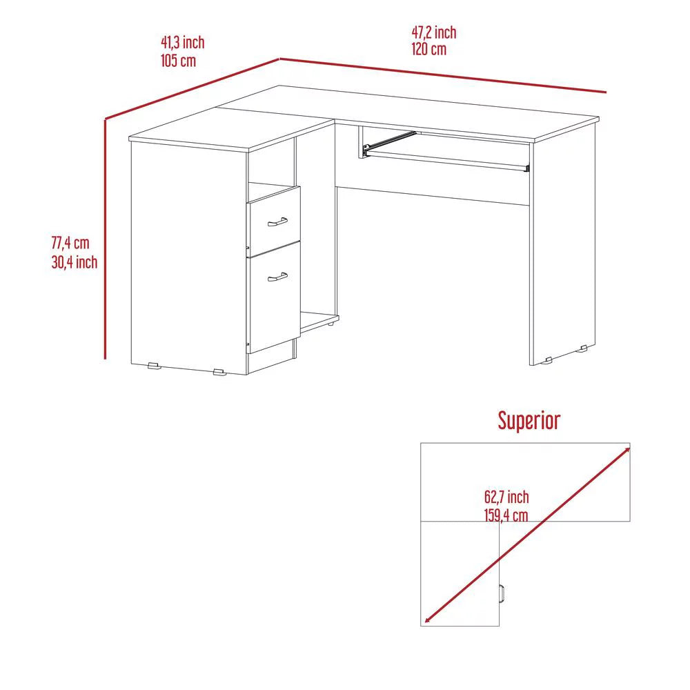 Light Gray L-Shaped Desk I20256