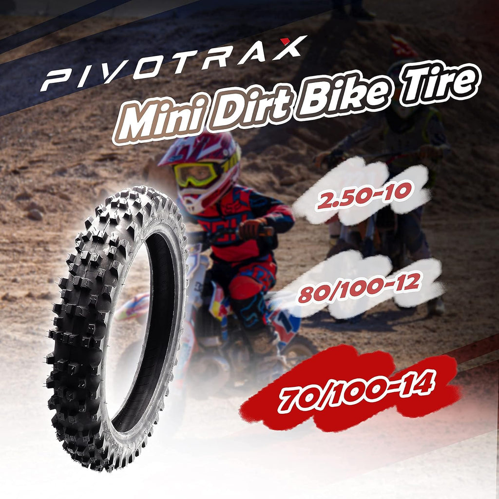 Mini Dirt Bike Tire 70/100-14 Offroad Intermediate Pack of 2 J617171