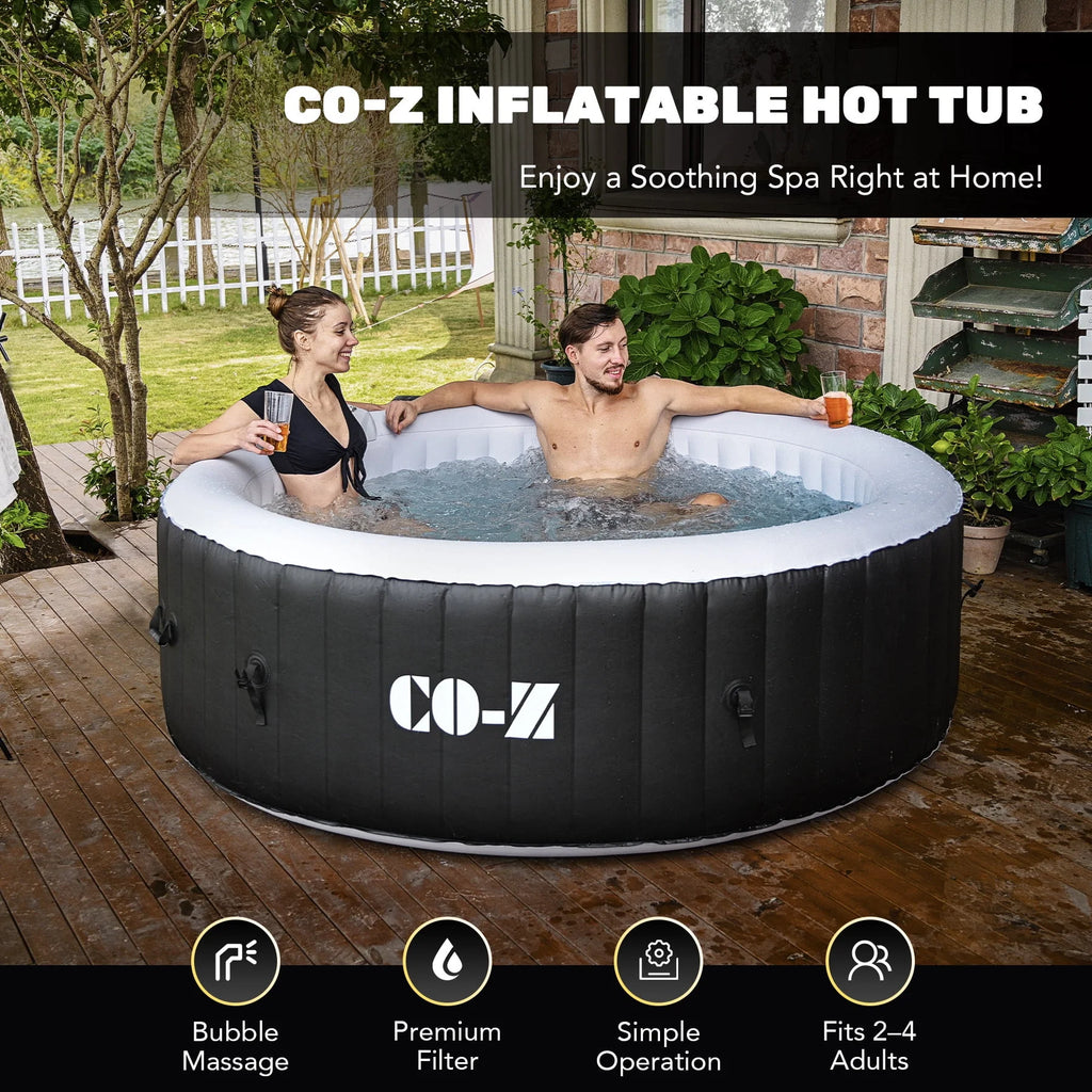 4 Person 6ft Inflatable Hot Tub Pool with Massage Jets H935012