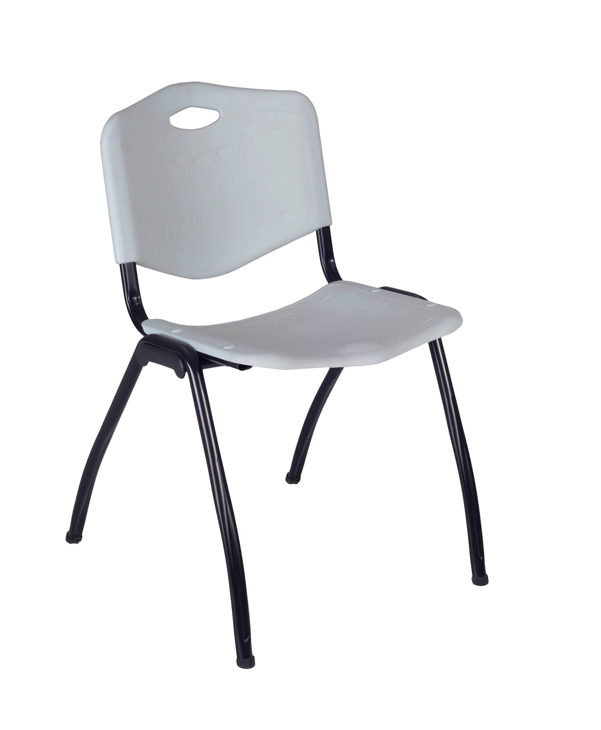 Beige Round Breakroom Table & 4 Stack Chairs Z634
