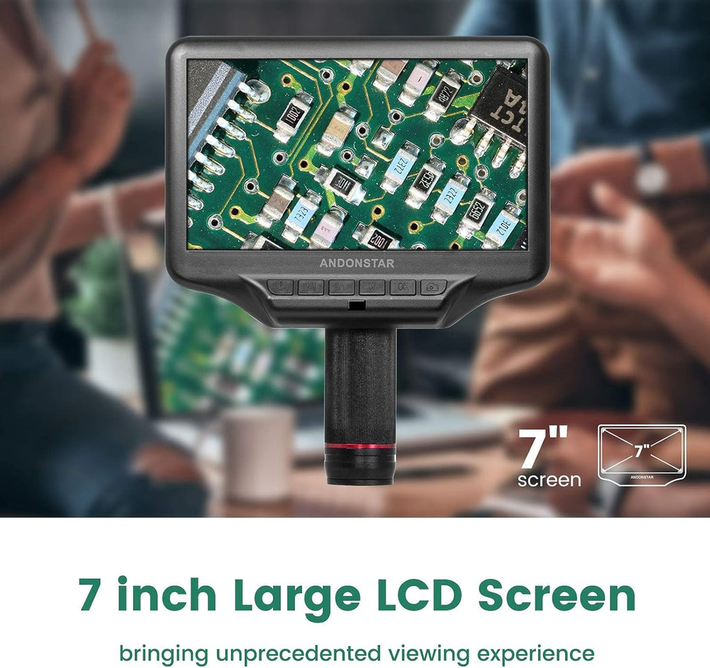 1080P 4MP Digital Microscope with 7-inch LCD and 270X Magnification N586545