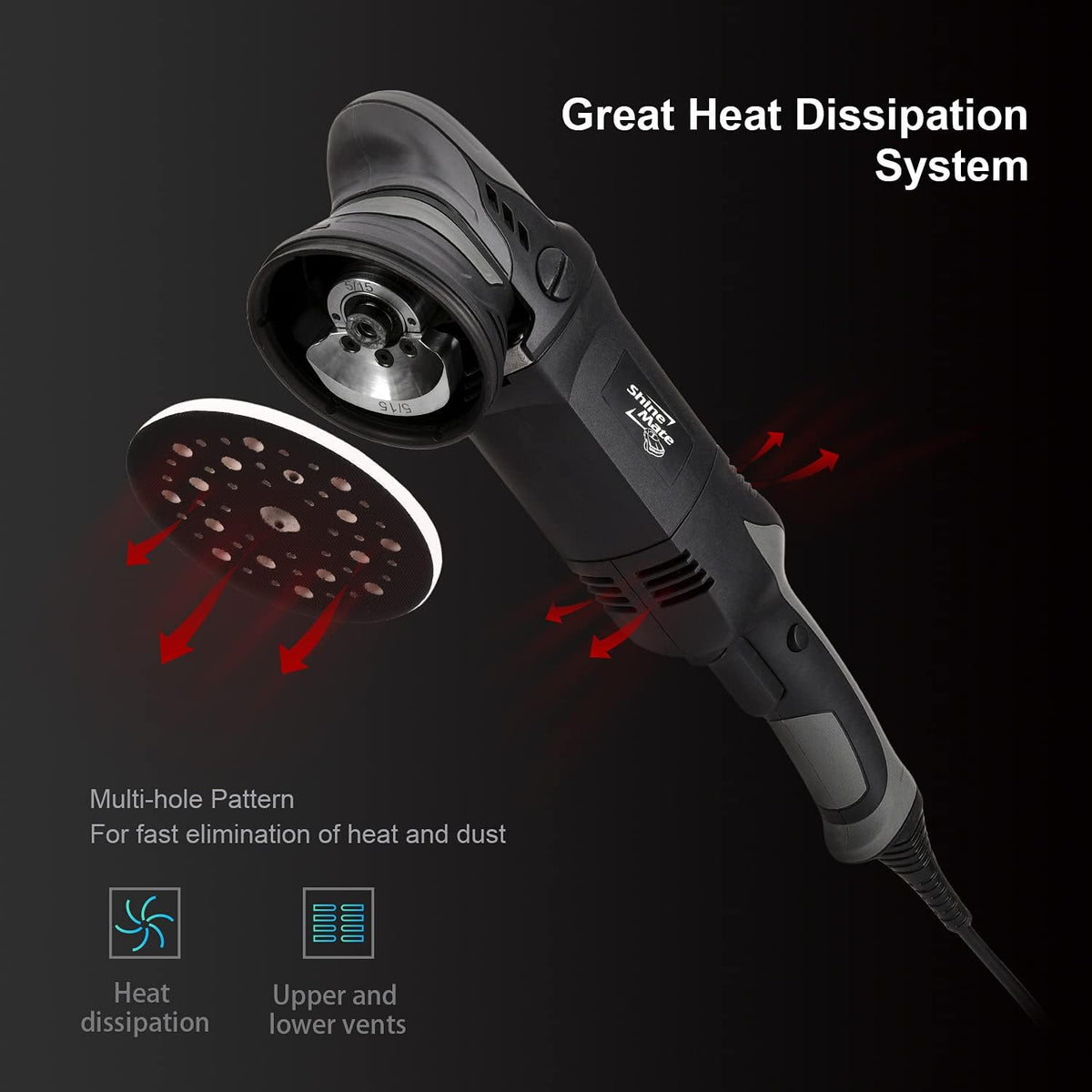 6 Inch Corded Dual Action Polisher with 4 Polish Pads I345347