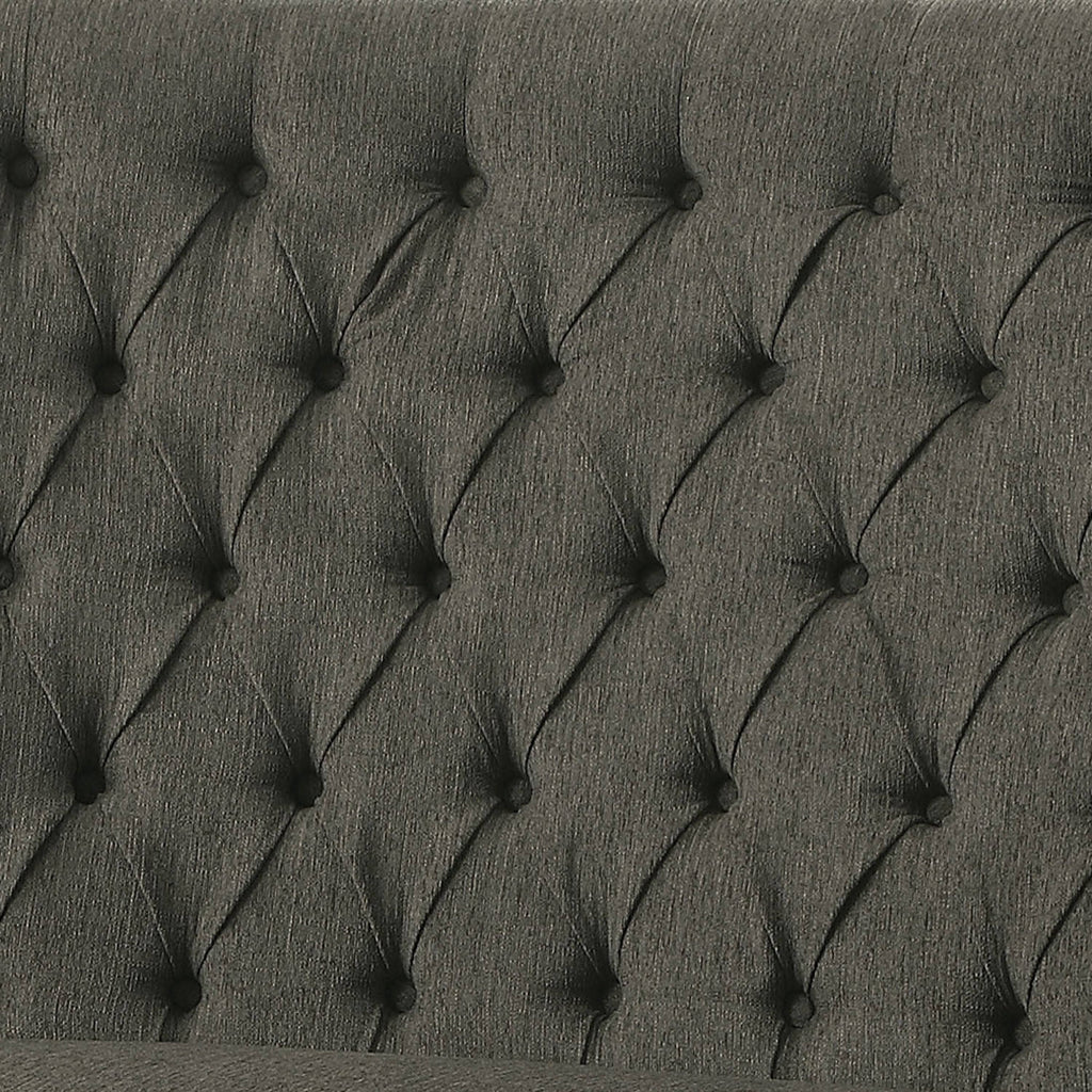 Ivory Button Tufted Loveseat Bench Z946952