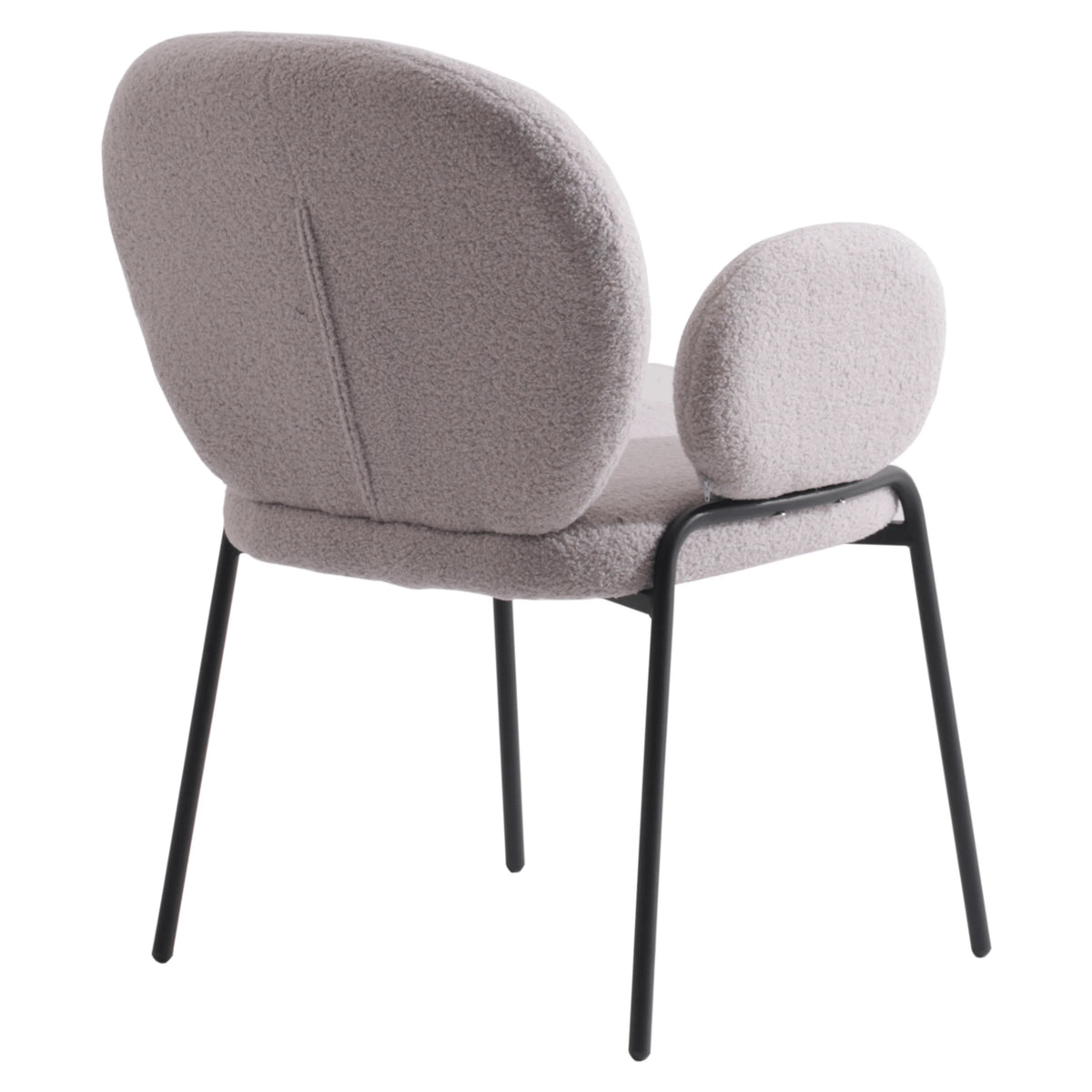 Grey Boucle Dining Chair with Arms I424403