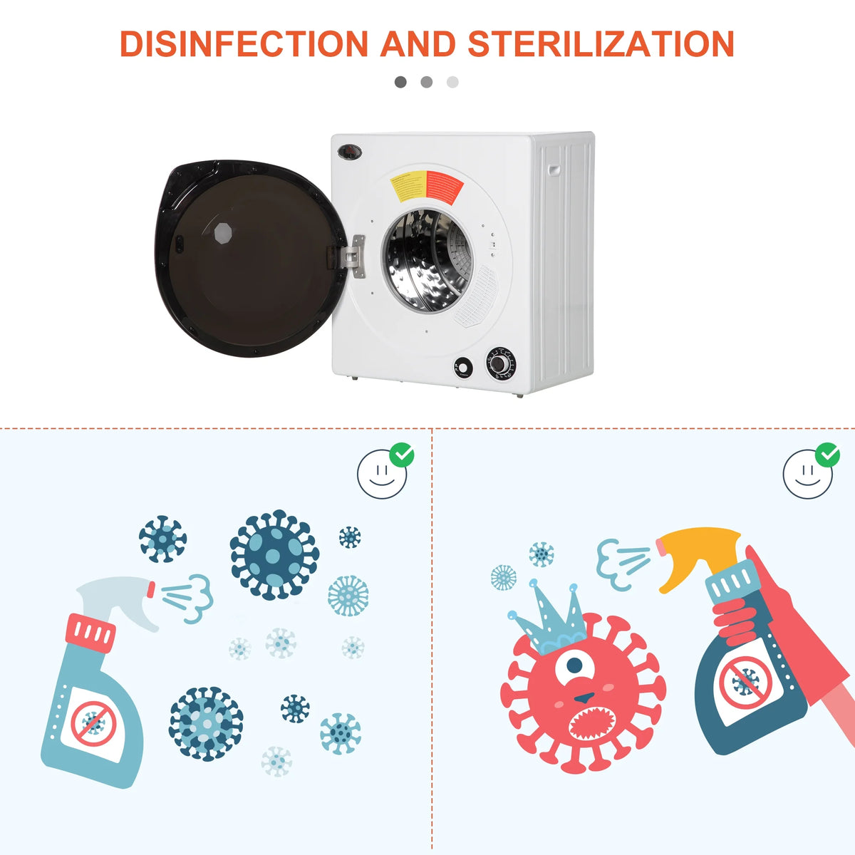 1350W 3.22 Cu. Ft. Portable Clothes Dryer C897