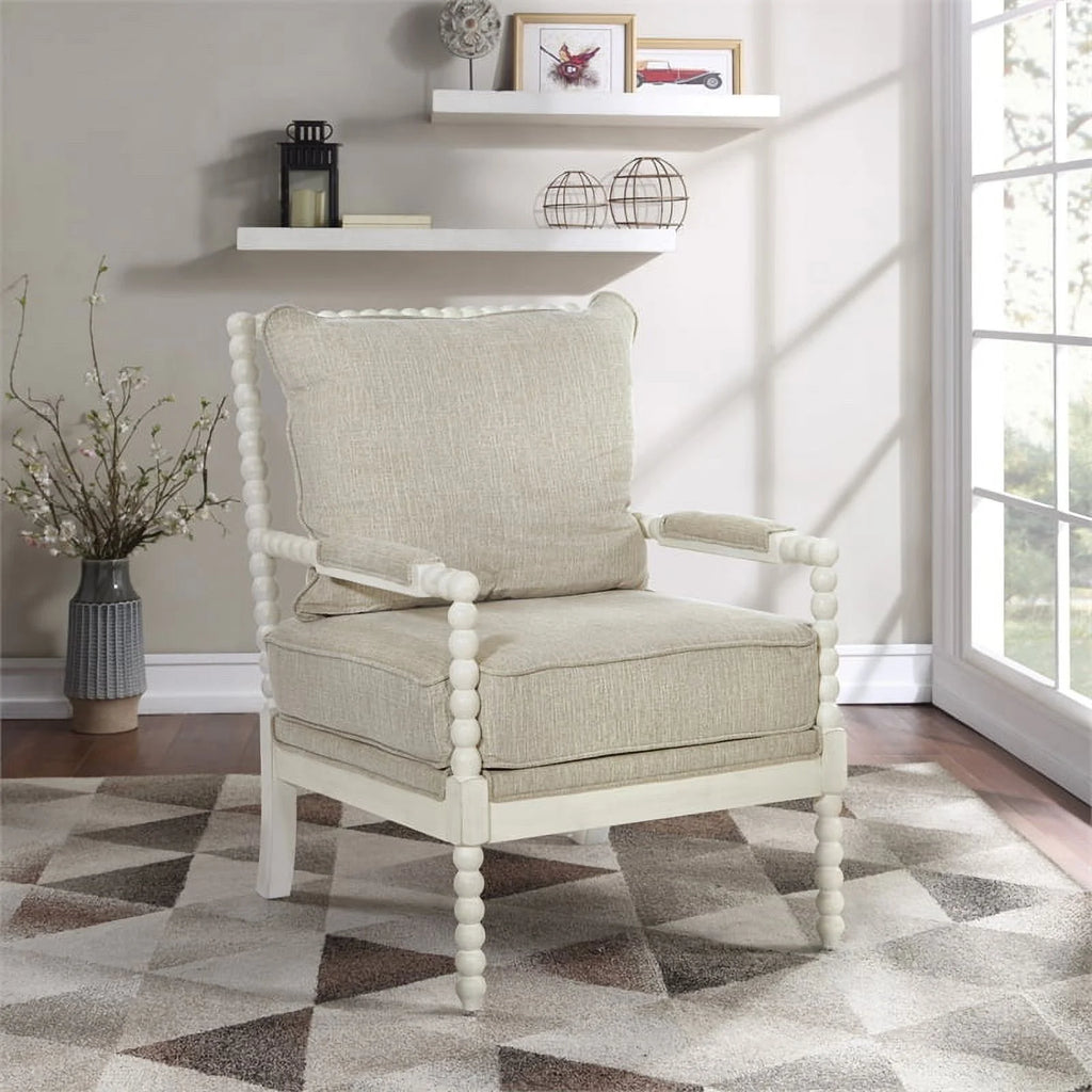 Linen White Fabric Chair N510446