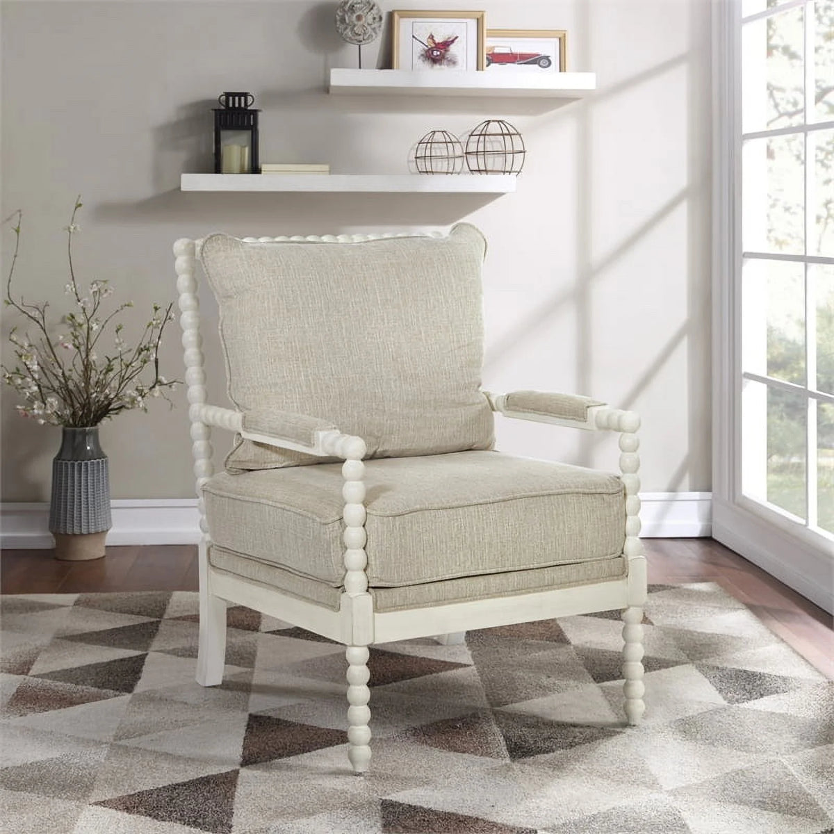 Linen White Fabric Chair N510446