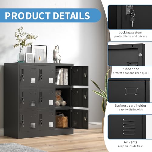 9 Door Metal Storage Locker with Locks R678