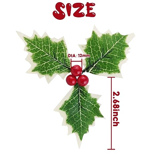 Artificial Holly Berries with Green Leaves V566335