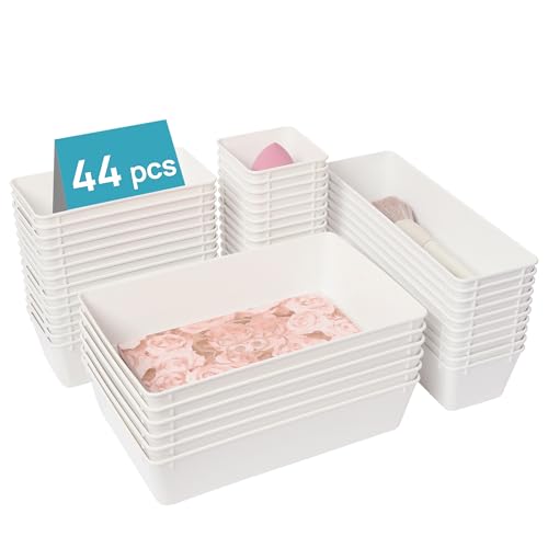 Clear Plastic 44 Pcs Drawer Organizer Set W2549