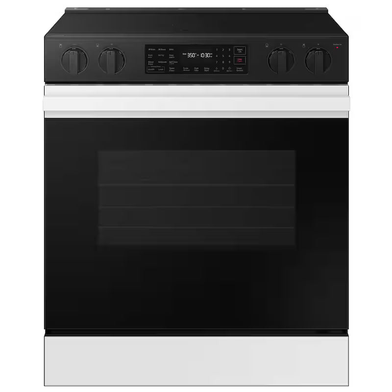 30 in. 6.3 cu. ft. 5 Element Slide-In Electric Range with Air Fry in White Glass T803969