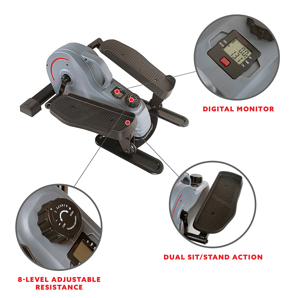 Compact Magnetic Standing Elliptical Machine with Handlebars K731