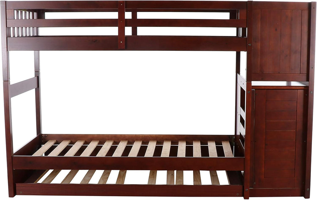Twin Over Twin Bunk Bed with Trundle C97551