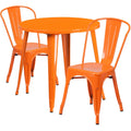 Round Metal Indoor-Outdoor Table Set with 2 Cafe Chairs T766