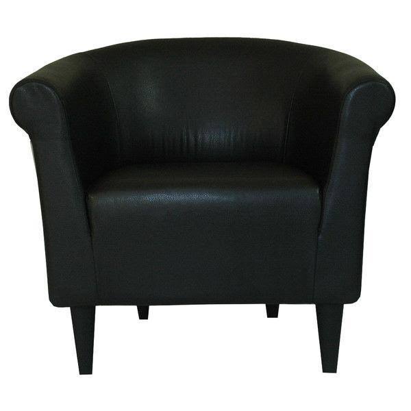 Black Faux Leather Upholstered Club Chair H245