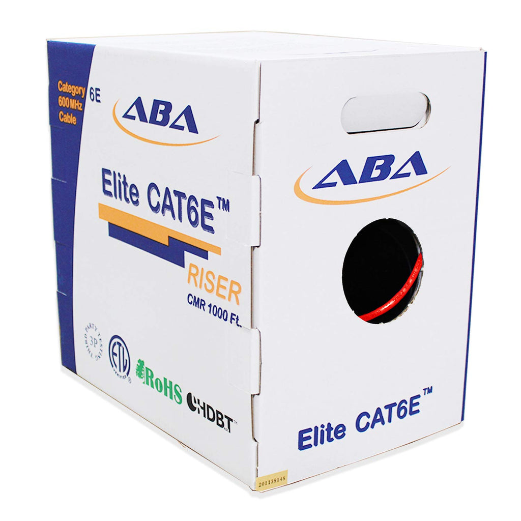 Cat6 CMR Riser Ethernet Cable 1000ft, 24AWG Solid Bare Copper, Orange O63881
