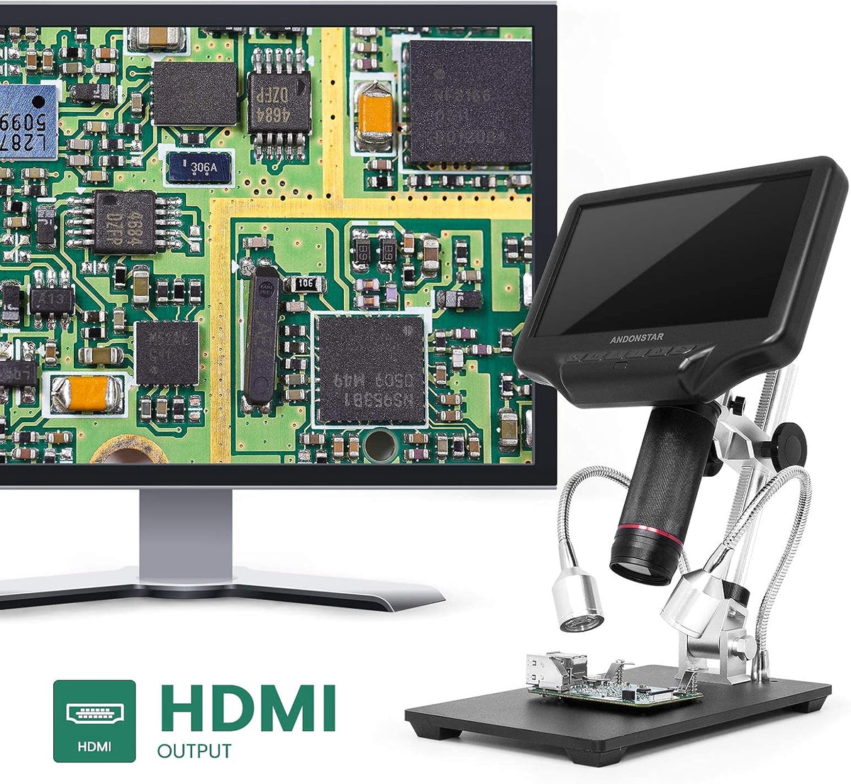 1080P 4MP Digital Microscope with 7-inch LCD and 270X Magnification N586545