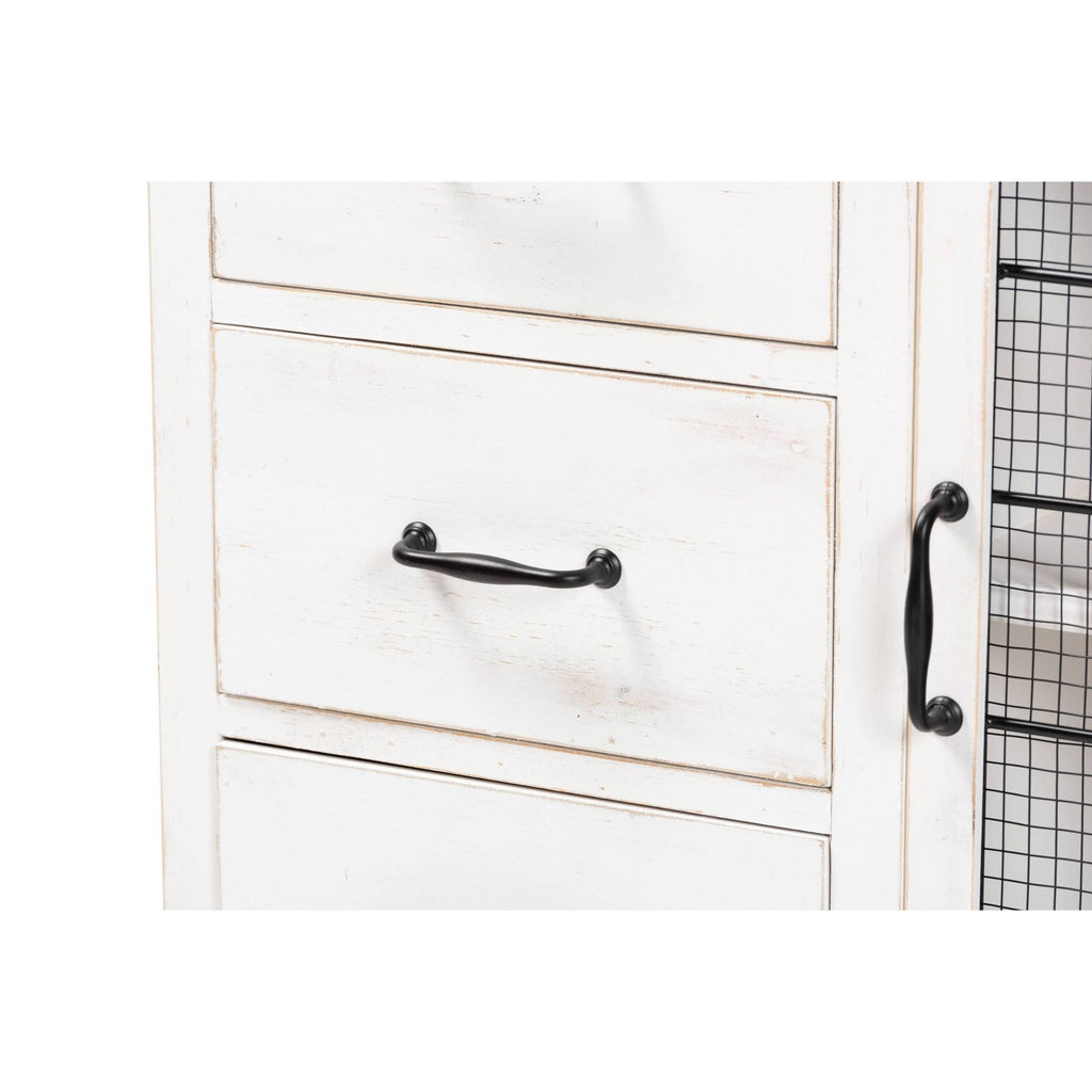 White Oak Brown 3-Drawer Wood Storage Cabinet V7842