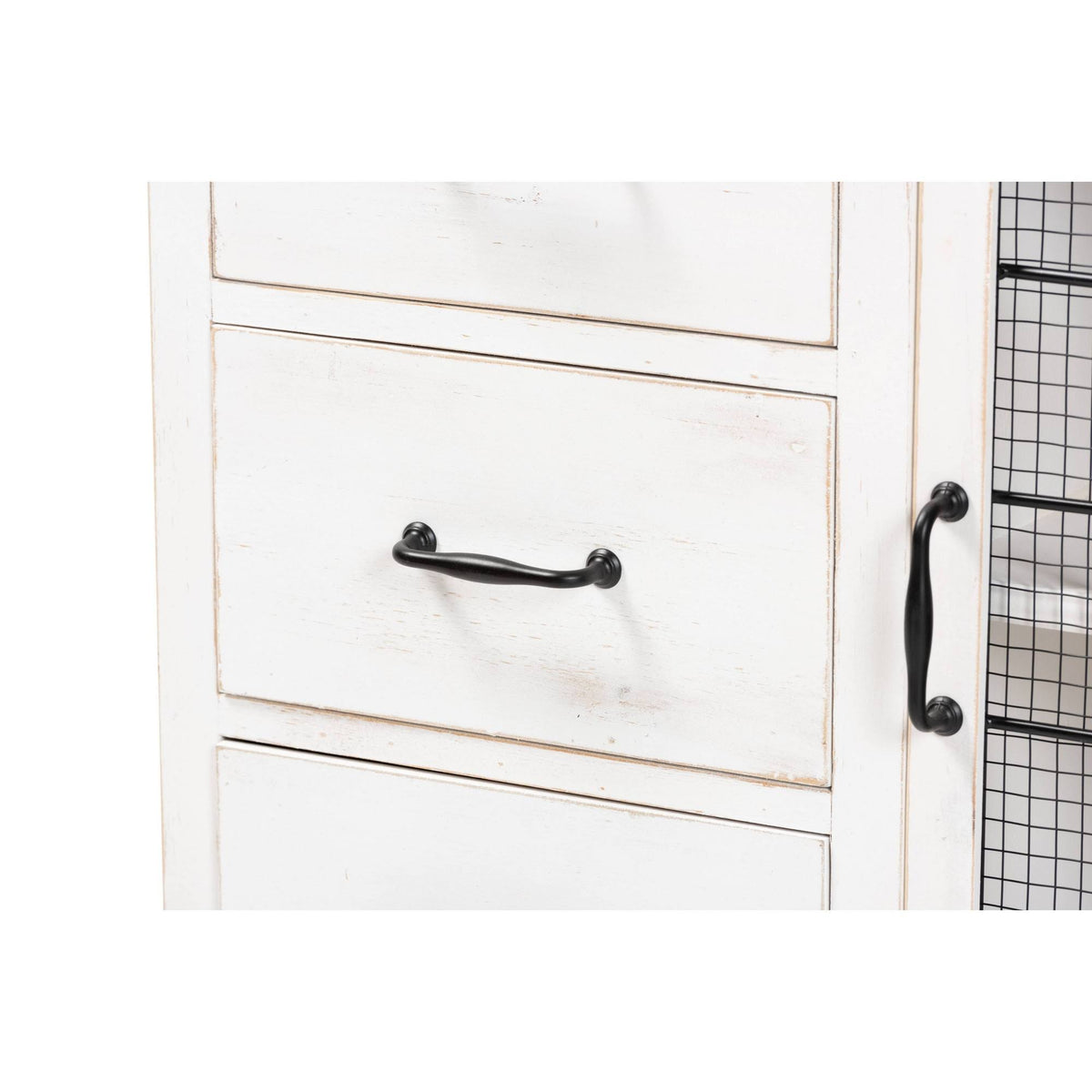 White Oak Brown 3-Drawer Wood Storage Cabinet V7842