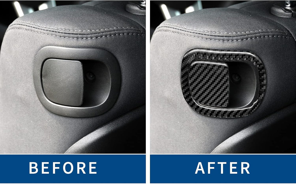 Black Carbon Fiber Seat Switch Panel Sticker 2PCS E4747