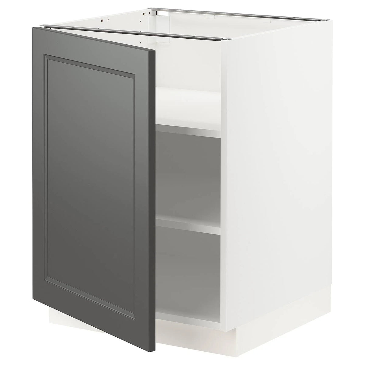 Base Cabinet with Shelves, White/Dark Gray, 24x24x30 S672