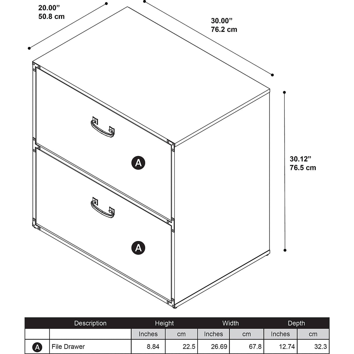 2 Drawer Lateral File Cabinet L590492