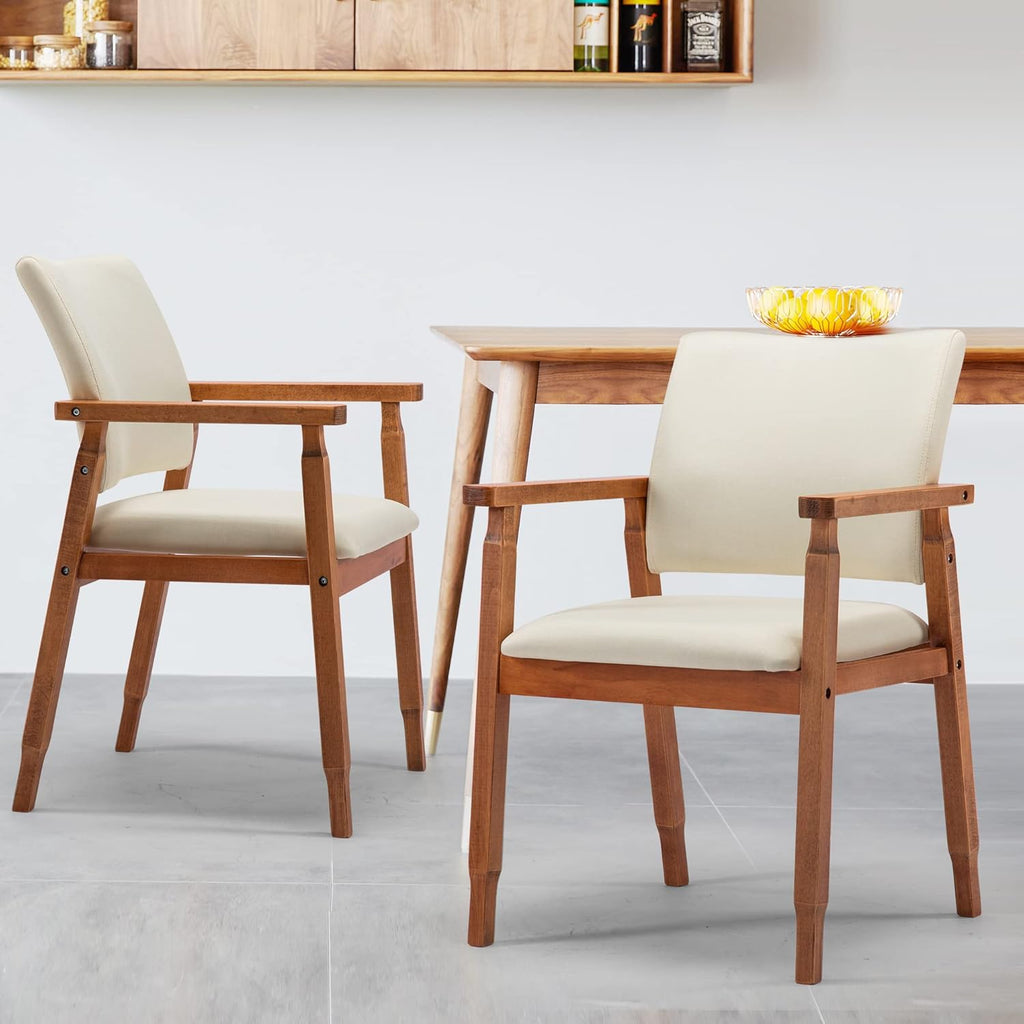 Set of 2 Walnut Wood Dining Chairs Grey Fabric P8092