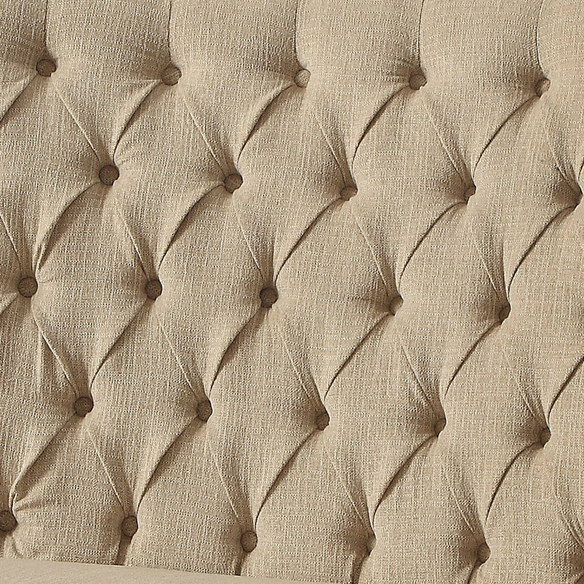 Ivory Button Tufted Loveseat Bench Z946952