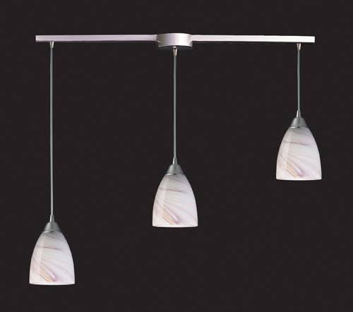 3 Light Pendant in Satin Nickel and Creme Glass Z187910