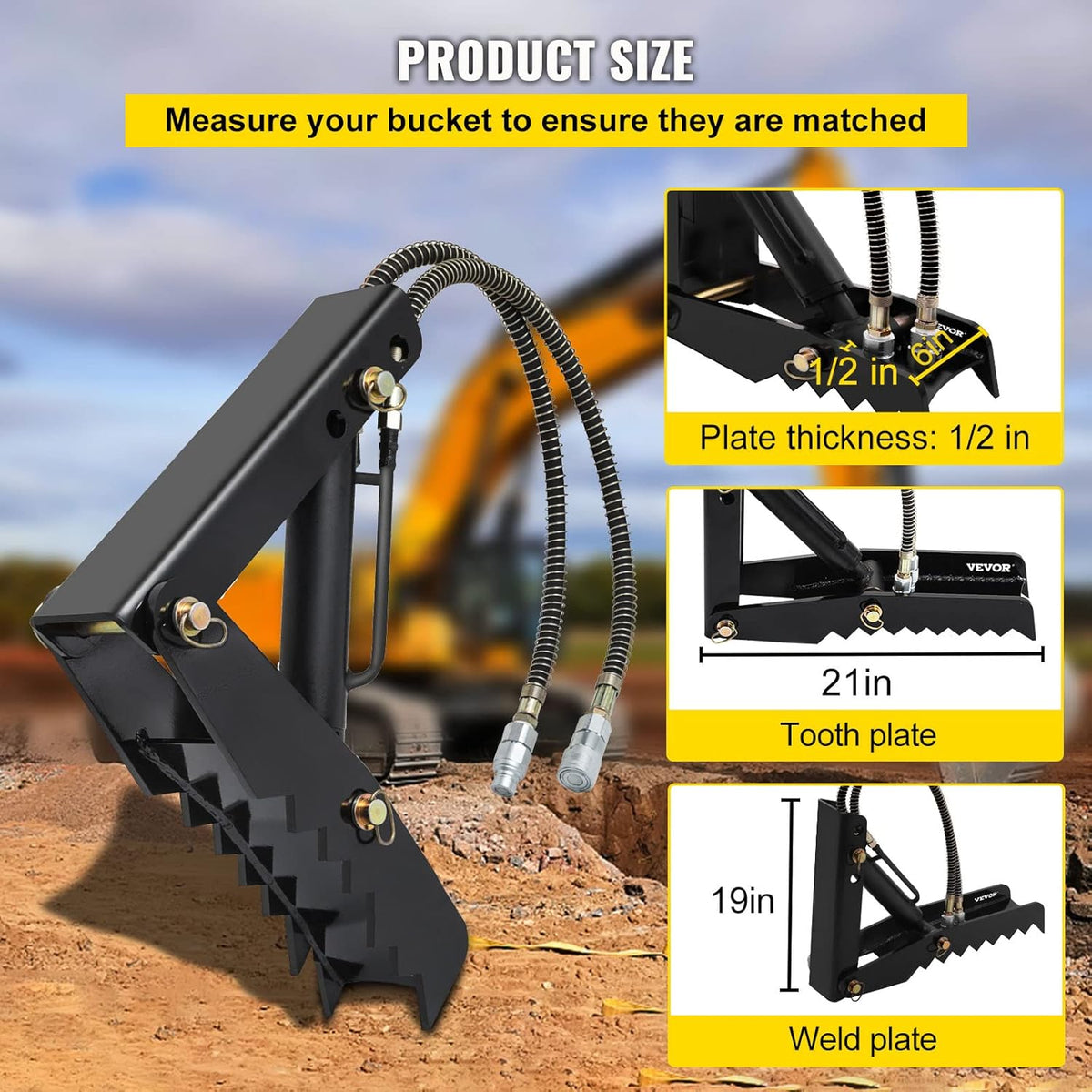 21 inch Hydraulic Backhoe Thumb Attachment with Cylinder O98822
