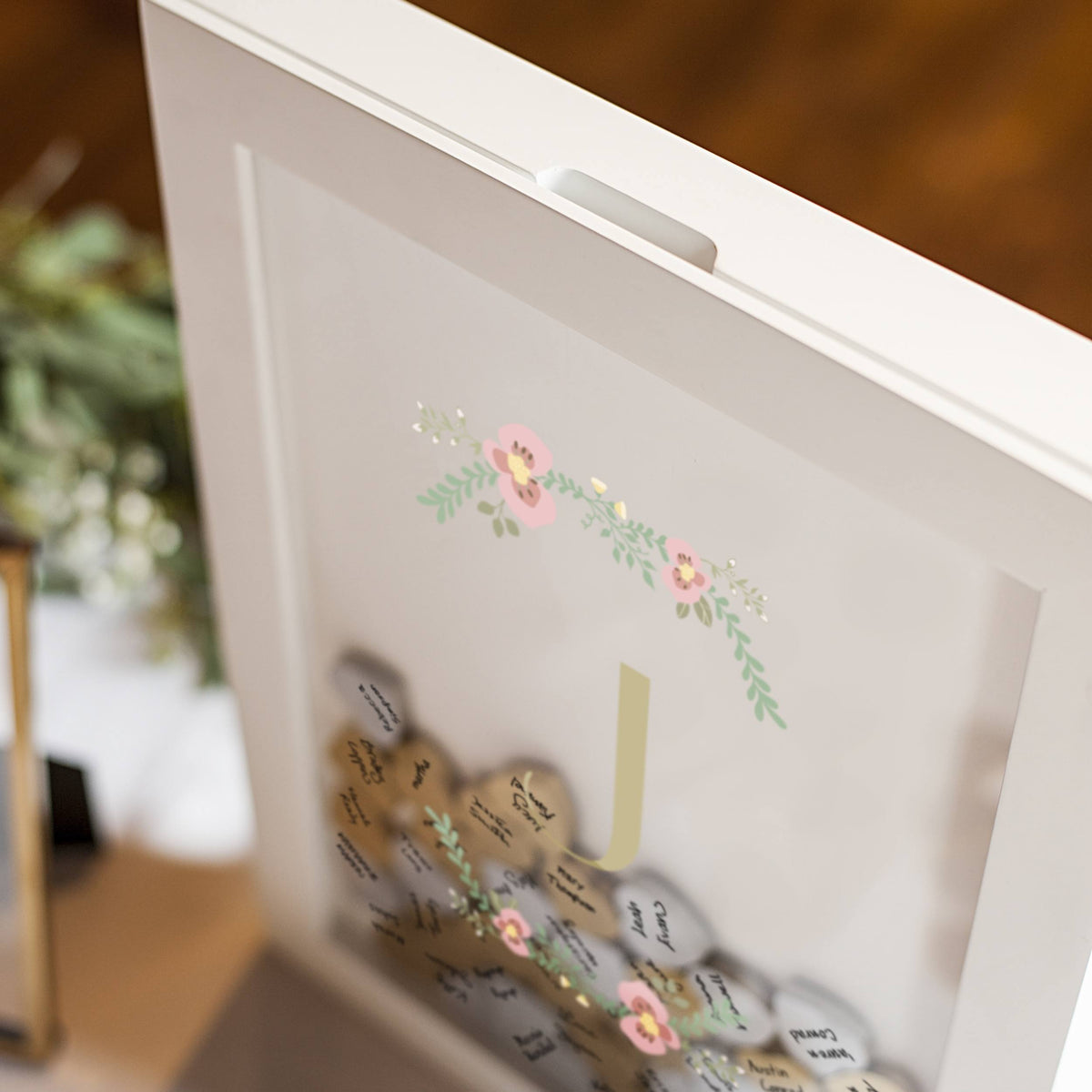 Floral Heart Drop Guestbook P5817