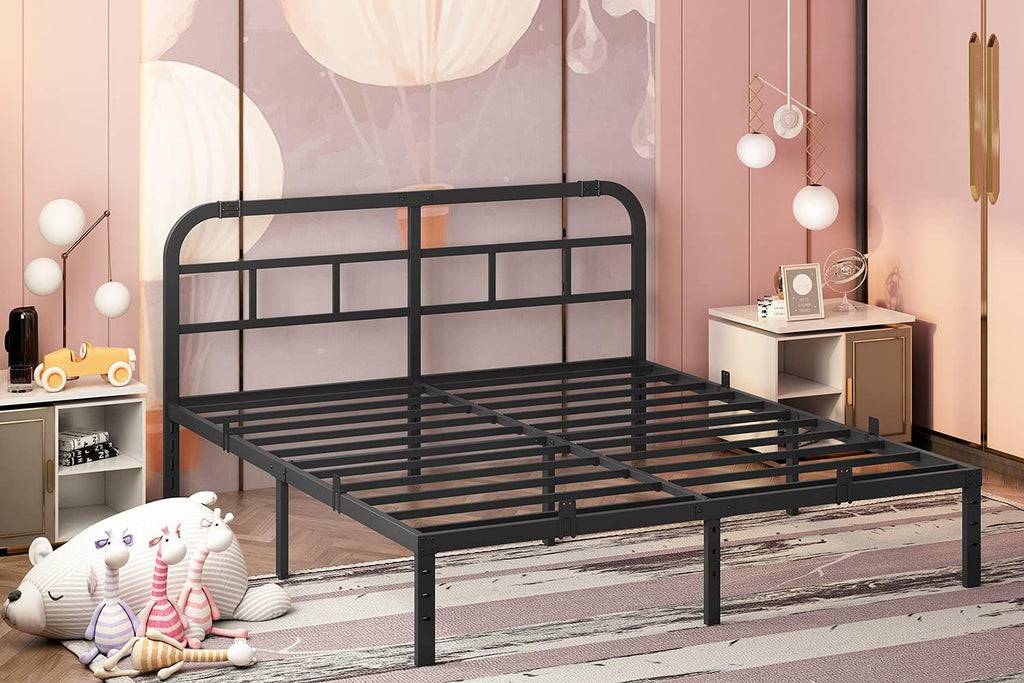 14” Heavy Duty Metal California King Bed Frame with Headboard C7817