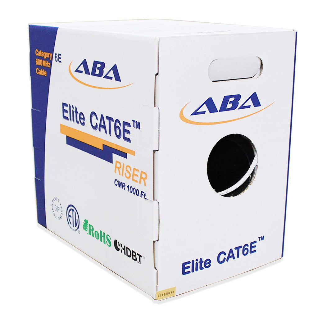 Cat6 CMR Riser Ethernet Cable 1000ft, 24AWG Solid Bare Copper, Orange O63881