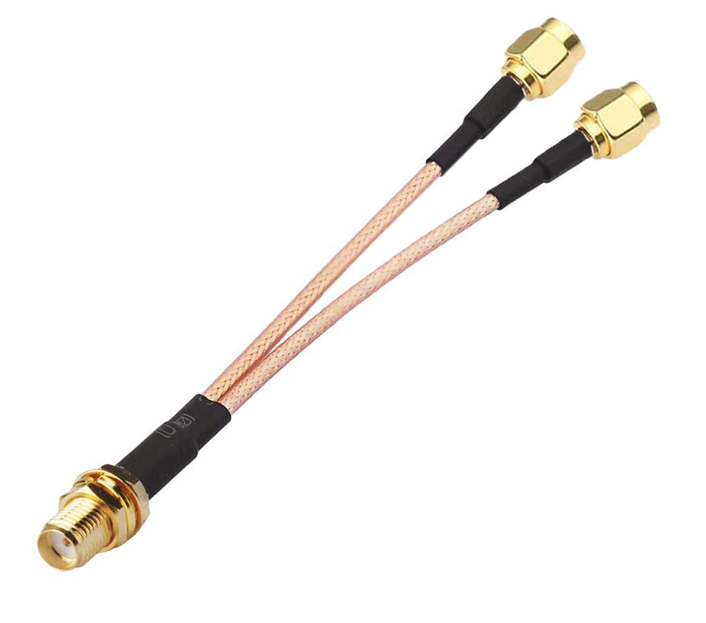 SMA Female to Dual SMA Male Cable Splitter Combiner 6-inch +2pcs SMA Female to TS9 Male Adapter I546