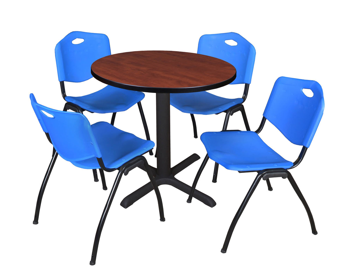 Round Breakroom Table & Stack Chairs C602574