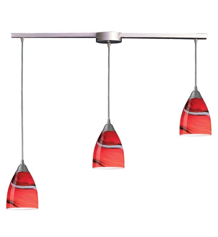 3 Light Pendant in Satin Nickel and Creme Glass Z187910