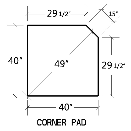 40'' x 40'' Single Cut Corner Hearth Pad E938799