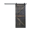 36 in. x 84 in. Carbon Grey Knotty Pine Wood Sliding Barn Door with Hardware Kit P1473