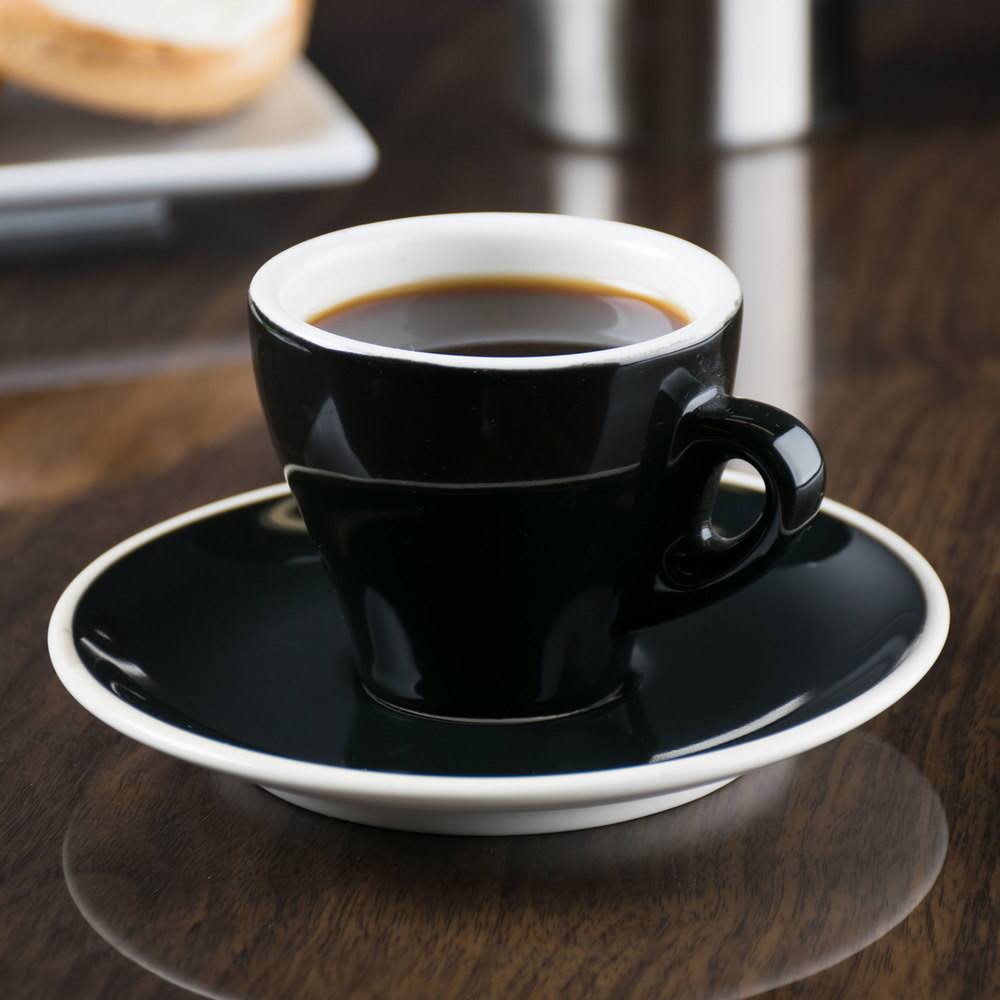 Black 3.5 oz Espresso Cup with Saucer B683808