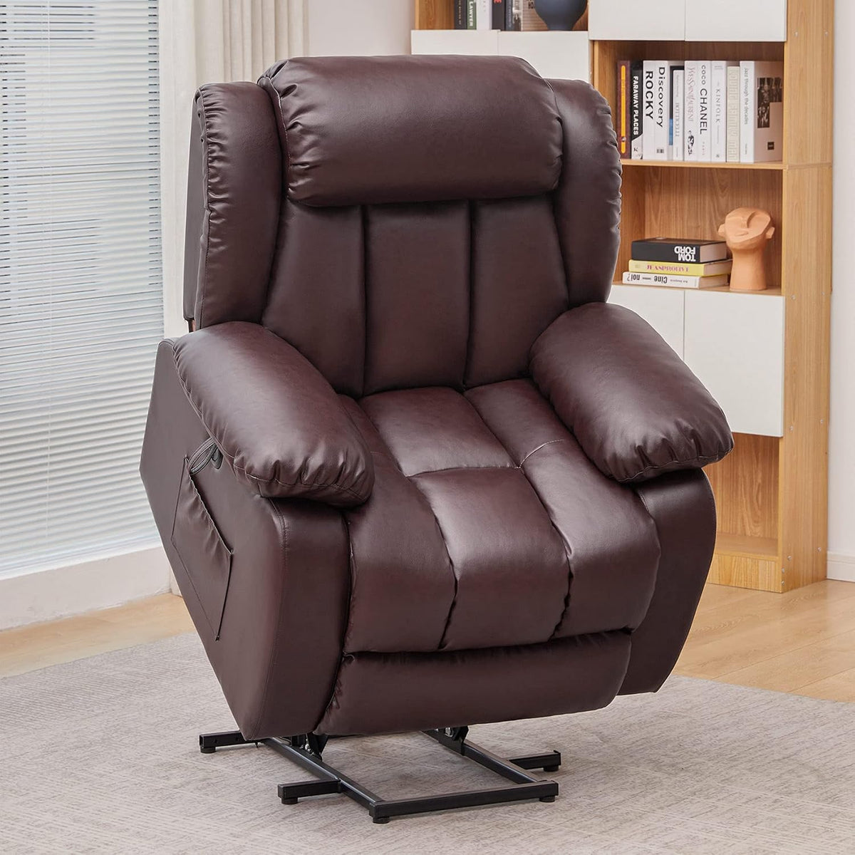 Electric Power Lift Recliner Chair with Massage and Heat, Light Gray B606