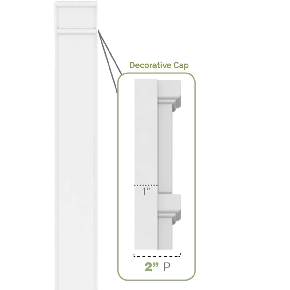 Plain PVC Pilaster with Standard Capital & Base (Pair) S5796