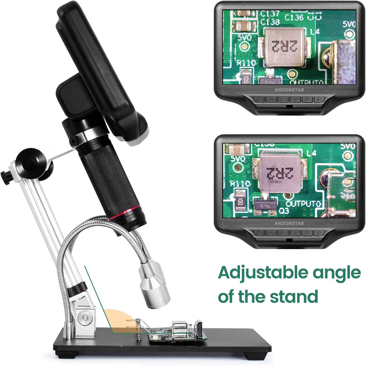 1080P 4MP Digital Microscope with 7-inch LCD and 270X Magnification N586545