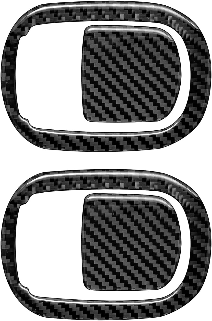 Black Carbon Fiber Seat Switch Panel Sticker 2PCS E4747
