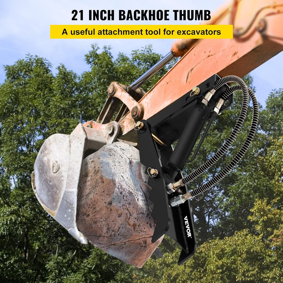 21 inch Hydraulic Backhoe Thumb Attachment with Cylinder O98822