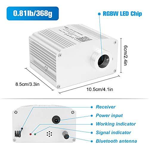 10W 300pcs 0.03in 9.8ft Bluetooth RGBW LED Fiber Optic W670